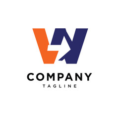 Letter W Arrow Logistic Logo Icon Vector