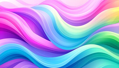 Abstract flowing pastel waves, vibrant colors blend seamlessly