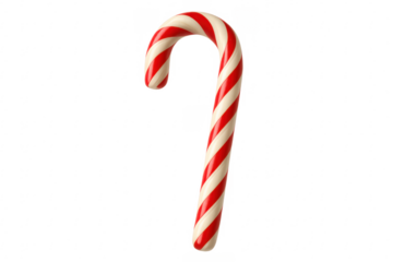 Christmas candy cane rotating on transparent background
