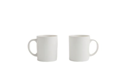 Two Blank White Mugs, Perfect for Mockups and Designs