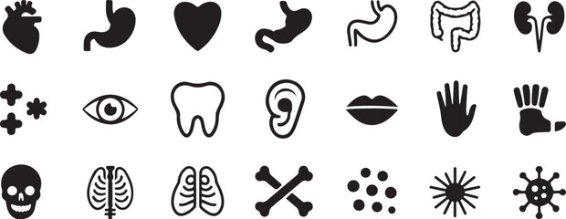 Medical healthcare line icon set 