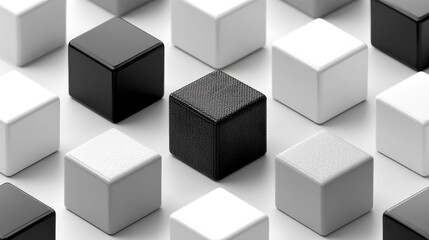 Obraz premium Abstract pattern of various shades of grey and black cubes