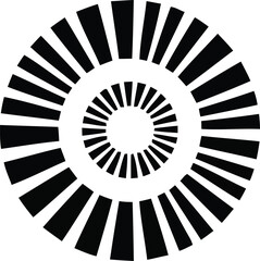 Concentric Optical Illusion Pattern – Black and White Expanding Circles Vector Design.