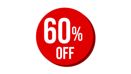 Sale of special offers. Discount with the price is 60. Poster template for discount, Creative design of glossy red 3d numbers. sale discount, work progress. Vector illustration 