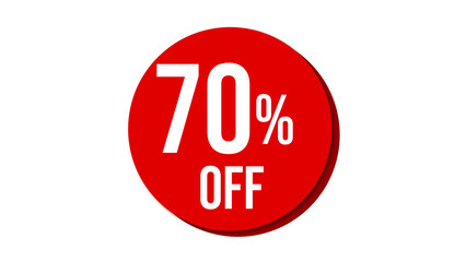 Sale of special offers. Discount with the price is 70. Poster template for discount, Creative design of glossy red 3d numbers. sale discount, work progress. Vector illustration 