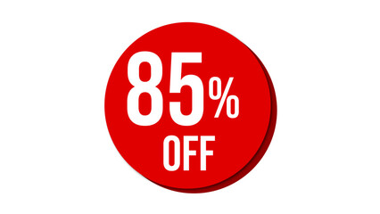 Sale of special offers. Discount with the price is 85. Poster template for discount, Creative design of glossy red 3d numbers. sale discount, work progress. Vector illustration 