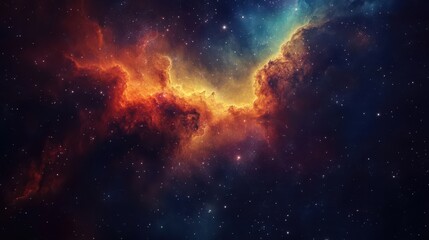 Fototapeta premium Vast and Serene Nebula in Outer Space at Night