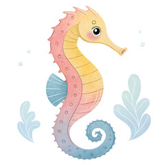 Fototapeta premium Watercolor seahorse.