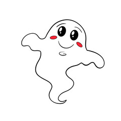 Friendly cute ghost with a happy face perfect for Halloween clip art