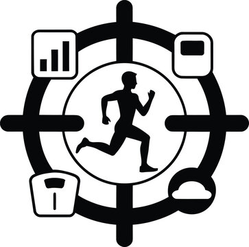 running man target fitness tracking clip art preview