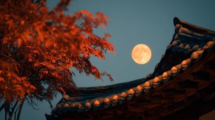 the full moon in the sky