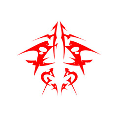  Symmetrical Tribal Design  abstract Vector Illustration 