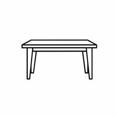 Fototapeta premium Minimalist Rectangular Table Outline with Tapered Legs and Clean Design