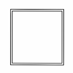 Simple Black Square Frame with Double Lines and White Interior.