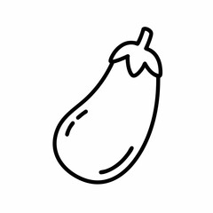 Stylized Eggplant Outline with Leafy Top and Subtle Markings