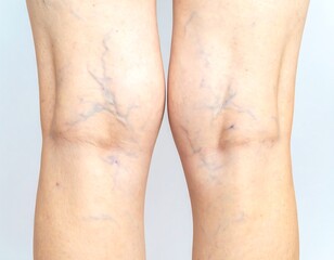 Visible varicose veins on knees