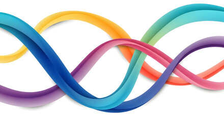 Abstract Colorful Intertwined Ribbon Design