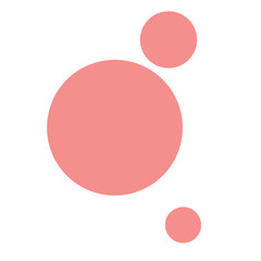 Flat vector illustration of three pink overlapping circles, minimal abstract shape design for background, decorative, and modern graphic elements.