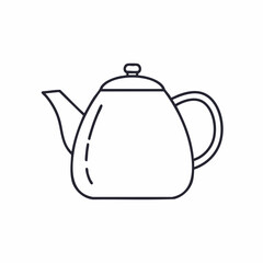 Simple Line Art Illustration of a Modern Teapot