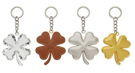 Four leaf clover keychains metal decorative accessories