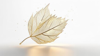 Golden leaf in soft light