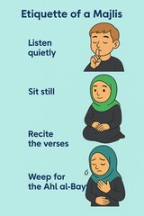 Etiquette of a Majlis – Islamic Educational Illustration for Children