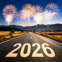2026 new year fireworks road