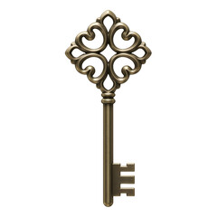 Elegant antique key unlocking secrets, vintage design for luxury, access, and security
