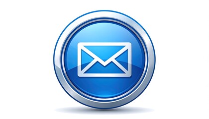 Modern blue email icon, glossy finish, representing digital communication and connectivity