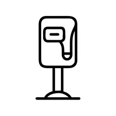 Simple illustration of a fuel pump on a white background with a minimalist design.
