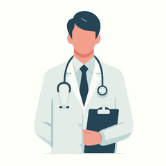 Fototapeta premium Flat vector illustration of a doctor