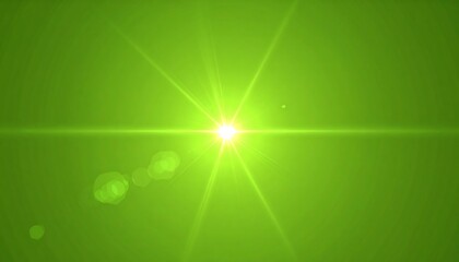 Bright green light flares from a central point, radiating outwards with lens effects