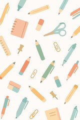 Obraz premium Colorful Stationery Pattern Design.