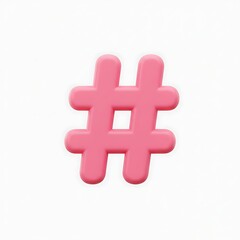 Fototapeta premium Pink hashtag symbol 3D design