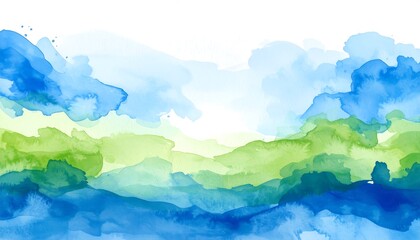 Abstract watercolor landscape
