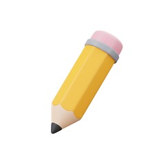 Yellow pencil icon on white background