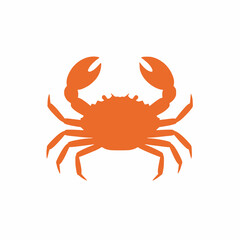 Solid orange crab vector flat design on white background no text