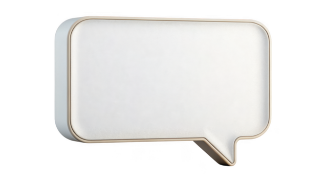  white speech bubble isolated on transparent background