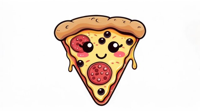 Cute cartoon pizza slice