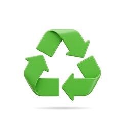 Obraz premium Green recycle symbol icon