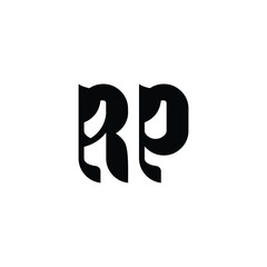 RP monogram logo design letter text name symbol monochrome logotype alphabet character simple logo