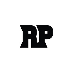 RP monogram logo design letter text name symbol monochrome logotype alphabet character simple logo