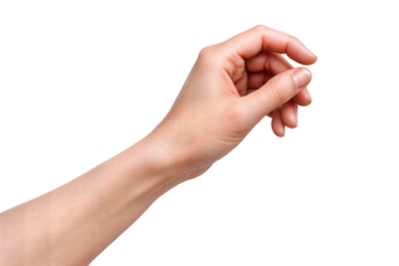 A close-up of a human hand reaching out gracefully against a clean background.