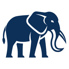 Bold Blue Elephant Icon animal mammal