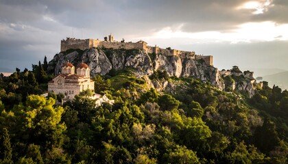 Ancient fortress on hilltop