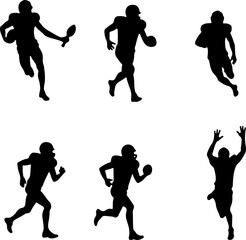 Fototapeta premium American Football Players Illustration in Black and White Style