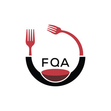 FQA Restaurant and Food Logo with Fork Plate Bowl Icon &ndash; Modern Dining and Catering Branding Design. FQA Letter Logo.
