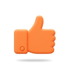Orange thumbs up 3D icon