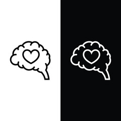 Love Brain Logo Icon Design Stock Vector - Illustration.
