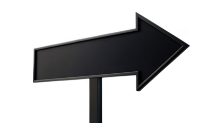 black arrow sign isolated on transparent background